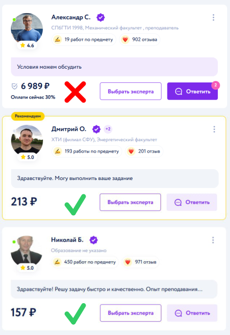 Стоимость выполнения учебных работ